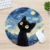 Pad Mouse Sencillo Gato Fondo Azul