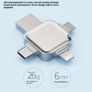 Memoria USB 4 en 1 de 64GB USB 3.0 para Celular, iPhone, iPad y PC